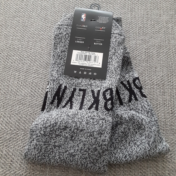 NBA BROOKLYN NETS Crew Mens Socks - Picture 3 of 6